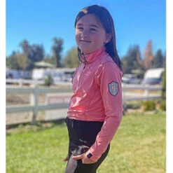 Irideon Kids Thermaluxe Quarter Zip Top -Best Equestrian Store kids thermaluxe top salmon rider 30 7112 SLM irideon 77891.1666388199