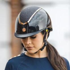 Charles Owen Kylo EQx Helmet Sparkly -Best Equestrian Store kylo eqx sparkly standard black front rider CO 20690.1687295637