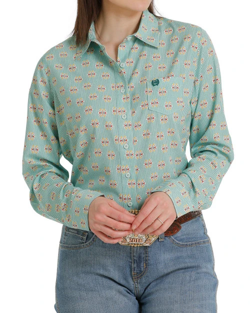 Cinch ArenaFlex Green Print Shirt 3 Cinch ArenaFlex Green Print Shirt - Image 3