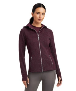 Ariat Lumina Full Zip Hoodie -Best Equestrian Store lumina full zip hoodie mulberry front 10041388 ariat 56344.1661647686