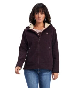 Ariat McCall Full Zip Sweater -Best Equestrian Store mccall full zip sweater mulberry front 10041805 ariat 24582.1661629460