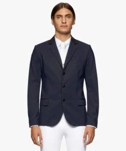 Men's Cavalleria Toscana GP Perforated Jacket -Best Equestrian Store men gp perforated jacket smoky blue front GGU024 JF115 7E00 CT 26678.1659810482