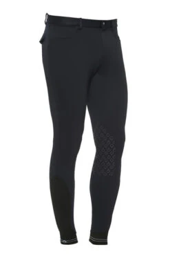 Men's Cavalleria Toscana Logo Tape Breeches Grip Knee -Best Equestrian Store men new grip logo tape navy side PAU133 PA010 7901 cavalleria toscana 41327.1657138038