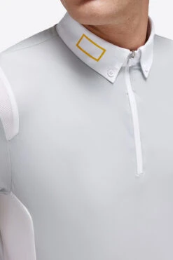 Men's RG Zip Competition Polo Short Sleeve -Best Equestrian Store mens competition zip polo ss lt.grey detail POM005 JS001 8100 cavalleria toscana 57668.1670292911