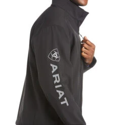 Men's Ariat Logo 2.0 Softshell Jacket -Best Equestrian Store mens logo 2.0 softshell black sleeve 10023322 ariat 44744.1641589627