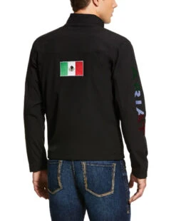 Men's Ariat Team Softshell Mexico Jacket -Best Equestrian Store mens team mexico jacket black back 10031424 ariat 08311.1645224947