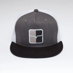 Kimes Ranch Mirror Trucker Hat -Best Equestrian Store mirror trucker hat charcoal front 842606178888 kimes 18111.1684251664