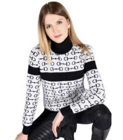 Vestrum Montagna Turtleneck Sweater -Best Equestrian Store montagna turtleneck sweater black white vestrum 61219.1667604789