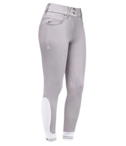 Cavalleria Toscana CT Motif Print Breeches Knee Grip -Best Equestrian Store motif print breeches lt.grey front PAD192 JE010 8100 CT 93348.1684980253
