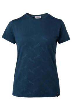 Horze Nina Tech Horse Print Tee -Best Equestrian Store nina tech horse print tee pond blue front 33575 RPB horze 81193.1652041148