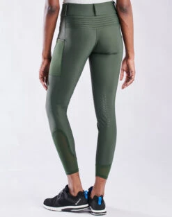 Piper Fusion Breeches Knee Grip -Best Equestrian Store piper fusion knee grip dk.olive back 32382 smartpak 22064.1679003784