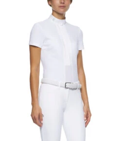 Cavalleria Toscana Pleated Shirt Short Sleeve 13 Cavalleria Toscana Pleated Shirt Short Sleeve -Best Equestrian Store pleated jersey SS white side CAD153 JE022 0001 CT 21265.1670880198