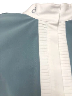 Cavalleria Toscana Pleated Shirt Short Sleeve 12 Cavalleria Toscana Pleated Shirt Short Sleeve -Best Equestrian Store pleated jersey ss teal front detail CAD153 JE022 5900 CT 99334.1670880204