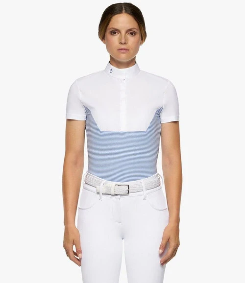 Cavalleria Toscana Seersucker Poplin Bib Shirt Short Sleeve 1 Cavalleria Toscana Seersucker Poplin Bib Shirt Short Sleeve