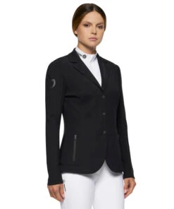 Cavalleria Toscana R-EVO Jersey Tech Knit Show Jacket -Best Equestrian Store r evo lt tech knit jacket black side GGD036 JC019 9999 CT 36685.1641944174