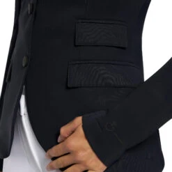 Cavalleria Toscana R-EVO Jersey Tech Knit Show Jacket -Best Equestrian Store r evo lt tech knit jacket navy detail GGD036 JC019 7901 CT 75573.1641944148