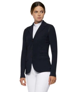 Cavalleria Toscana R-EVO Jersey Tech Knit Show Jacket -Best Equestrian Store r evo lt tech knit jacket navy front GGD036 JC019 7901 CT 76115.1641944216