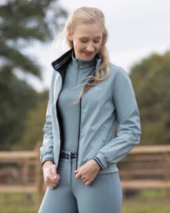 HKM Reverse Blouson Jacket -Best Equestrian Store reverse blouson jacket dark blue sage rider 13135 6955 hkm 15731.1651779807