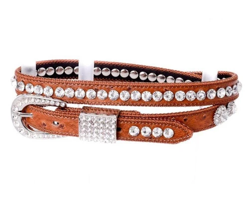Kamberley Rhinestone Studded Skinny Belt 2 Kamberley Rhinestone Studded Skinny Belt - Image 2
