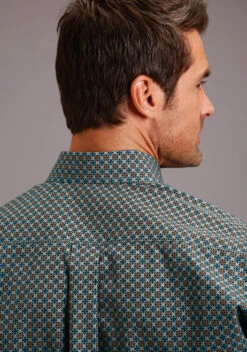 Stetson Ring Geo Print Shirt 7 Stetson Ring Geo Print Shirt -Best Equestrian Store ring geo print shirt green back 1100105267005 stetson 50212.1605309397