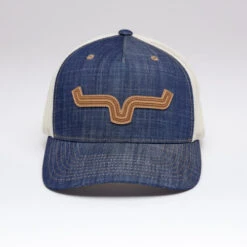 Kimes Ranch Roped LP Trucker Hat -Best Equestrian Store roped lp trucker hat denim front 842606179199 kimes 93831.1684194393