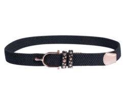 HKM Rose Gold Glamour Elastic Belt -Best Equestrian Store rose gold glamour belt dark blue 13833 hkm 97079.1682793253