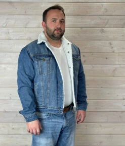 Men's Roper Sherpa Denim Jacket -Best Equestrian Store sherpa denim jacket side roper 08948.1669169981