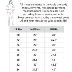 Horze Anna Full Seat Summer Breeches -Best Equestrian Store size chart breeches women horze 28729.1652822930