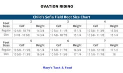 Ovation Child's Sofia Field Boot -Best Equestrian Store size chart kids sofia nogrip field boot 471003 ovation 64876.1624655096