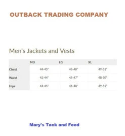 Men's Outback Trading Arden Jacket -Best Equestrian Store size chart men jacket vest outback 67460.1607207783