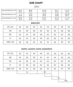 Men's Samshield Miami Competition Jacket -Best Equestrian Store size guide mens samshield 002 33044.1654201704