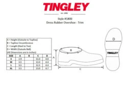 Tingley Weather Fashions Rubber Overshoes For Men -Best Equestrian Store size guide tingley 95459.1568064920