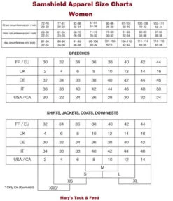 Samshield Ambre Knee Grip Breeches 8 Samshield Ambre Knee Grip Breeches -Best Equestrian Store size guide women samshield 99158.1638830008