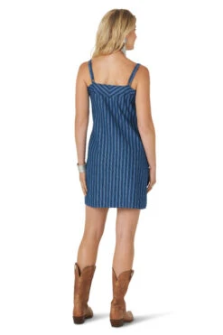 Wrangler Snap Front Dress -Best Equestrian Store snap front indigo dress back full WD161B wrangler 48878.1615752266