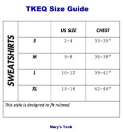TKEQ TROT Crew Sweatshirt -Best Equestrian Store sweatshirts size guide tkeq 41616.1688590134