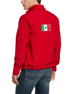 Men's Ariat Team Softshell Mexico Jacket -Best Equestrian Store team mexico softshell red back 10033525 ariat men 30417.1670379219