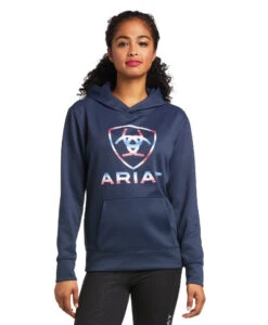 Ariat TEK Hoodie -Best Equestrian Store tek hoodie blue nights front 10039793 ariat 76899.1653605127