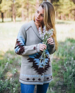 Outback Trading Willa Cardigan -Best Equestrian Store willa cardigan gray rider 40219 outback 48287.1675967685