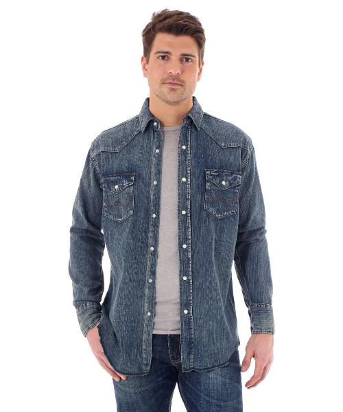 Wrangler Denim Work Shirt 2 Wrangler Denim Work Shirt - Image 2