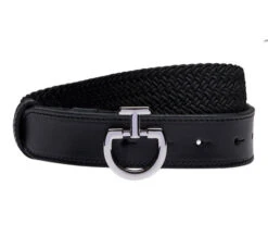 Cavalleria Toscana Woven Fabric Elastic Belt -Best Equestrian Store woven fabric elastic belt black CIN042 PL060 9999 CT 25489.1671319224