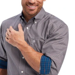 Men's Ariat Wrinkle Free Shirt Long Sleeve -Best Equestrian Store wrinkle free ls eiffel detail 10041570 ariat 84980.1659988766