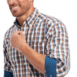 Men's Ariat Wrinkle Free Shirt Long Sleeve -Best Equestrian Store wrinkle free ls sequoia side detail 10041572 ariat 26879.1659988719