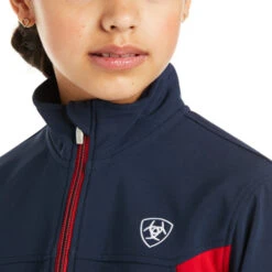 Ariat Youth New Team Softshell Jacket -Best Equestrian Store youth team softshell navy collar 10019268 ariat 60534.1641431266